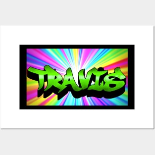 TRAVIS Urban Street Graffiti Style Name Piece Posters and Art